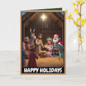 Happy Holiday atheist カード (黄色い花)