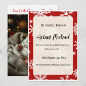 Happy Holiday Baby Birth Announcement Photo 案内状 (正面/裏面)