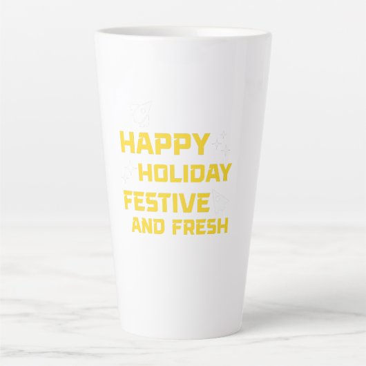 Happy Holiday, Festive and Fresh カフェラテマグ (正面)