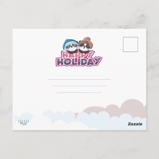 Happy Holiday Panda ポストカード (裏面)