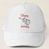 Happy Holiday Script Foam Trucker Hat | Festive キャップ (正面)