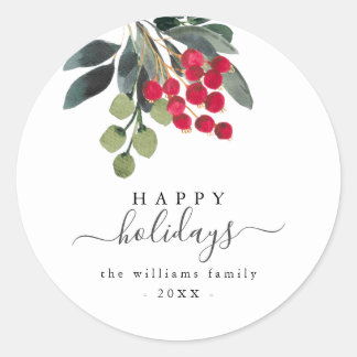 Happy Holiday Script Round Stickerを作成 ラウンドシール