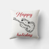 Happy Holiday Script Throw Pillow | Minimal Festiv クッション (裏面)