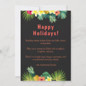 Happy Holiday, Tropical flowers on black シーズンカード (裏面)