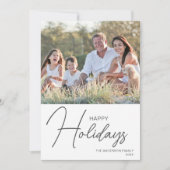 Happy Holidaysのスクリプモダント写真 シーズンカード (正面)