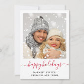 Happy Holidaysのスクリプモダント写真 シーズンカード (正面)