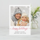 Happy Holidaysのスクリプモダント写真 シーズンカード (スタンド正面)