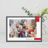 Happy Holidaysのパーソナライズされた写真 シーズンカード (スタンド正面)
