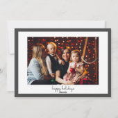 Happy Holidaysのパーソナライズされた写真 シーズンカード (裏面)