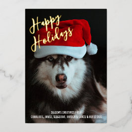 Happy Holidaysのパーソナライズされた写真 箔シーズンカード