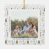 Happy Holidaysのモダン写真 セラミックオーナメント (裏面)