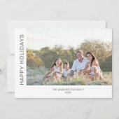 Happy Holidaysの写モダン真 シーズンカード (正面)