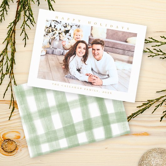 Happy Holidaysの写モダン真 シーズンカード