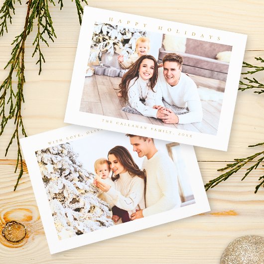 Happy Holidaysの写モダン真 シーズンカード