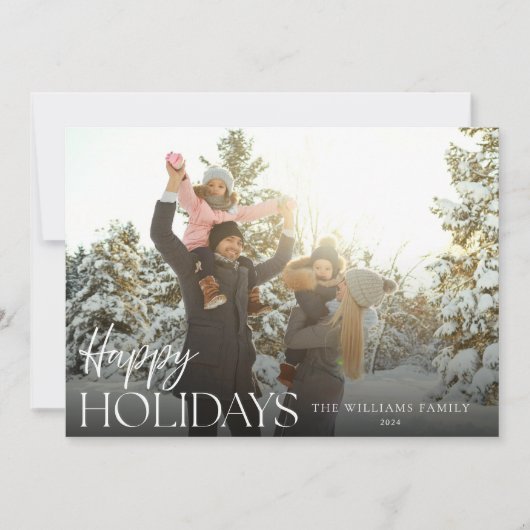 Happy Holidaysの写モダン真 シーズンカード (正面)