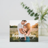 Happy Holidaysの写真モダン ポストカード (スタンド正面)