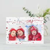 HAPPY Holidaysまたはハヌカー |カラーマッチング文字 シーズンカード (スタンド正面)