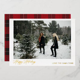 Happy Holidaysインスタントフォト 箔招待状