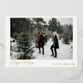 Happy Holidaysインスタントフォト 箔招待状 (正面)