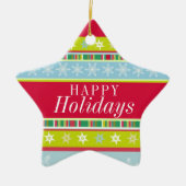 Happy Holidaysカラフルの追加オーナメント セラミックオーナメント (正面)