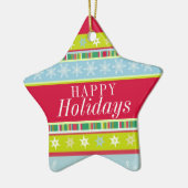 Happy Holidaysカラフルの追加オーナメント セラミックオーナメント (左)