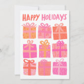 HAPPY HOLIDAYSギフトカスタムクリスマス3枚 シーズンカード (正面)