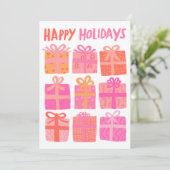 HAPPY HOLIDAYSギフトカスタムクリスマス3枚 シーズンカード (スタンド正面)