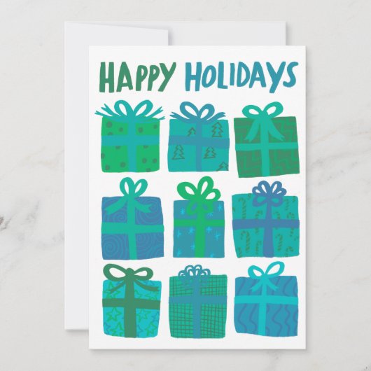 HAPPY HOLIDAYSギフトカスタムクリスマス3枚 シーズンカード (正面)