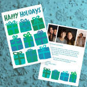 HAPPY HOLIDAYSギフトカスタムクリスマス3枚 シーズンカード