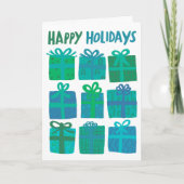 HAPPY HOLIDAYSギフトクリスマスドカスタムラフト シーズンカード (正面)