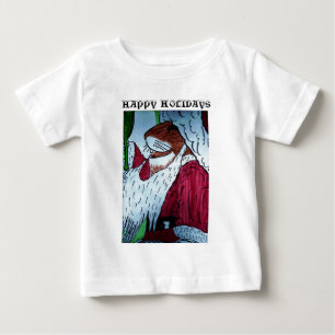 HAPPY HOLIDAYSクリスマスマウスの子供のシャツ ベビーTシャツ
