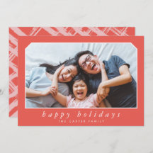 HAPPY HOLIDAYSシンプルクリスマス斜体の赤