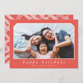 HAPPY HOLIDAYSシンプルクリスマス斜体の赤 シーズンカード