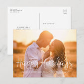 Happy Holidaysスクリプトお洒落の写真 ポストカード (正面/裏面)