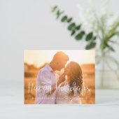 Happy Holidaysスクリプトお洒落の写真 ポストカード (スタンド正面)