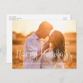 Happy Holidaysスクリプトお洒落の写真 ポストカード (正面/裏面)