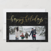 Happy Holidaysスクリプトフォト シーズンカード (正面)