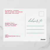 HAPPY HOLIDAYSスクリプトモダン金ゴールド写真 箔シーズンポストカード (裏面)