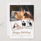 Happy Holidaysフォトコラージュ3写真 シーズンカード (正面)