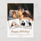 Happy Holidaysフォトコラージュ3写真 シーズンポストカード (正面)