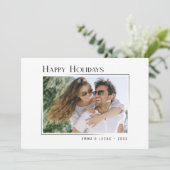 Happy Holidaysミニマスタイリッシュリストモダンの写真 シーズンカード (スタンド正面)