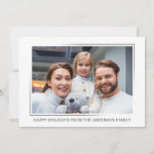 Happy Holidaysミニマモダンリストエレガントの写真 シーズンカード (正面)