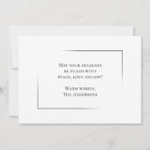 Happy Holidaysミニマモダンリストエレガントの写真 シーズンカード (裏面)