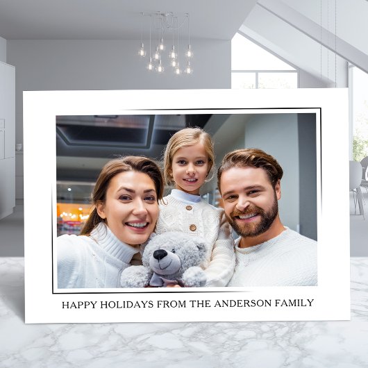 Happy Holidaysミニマモダンリストエレガントの写真 シーズンカード