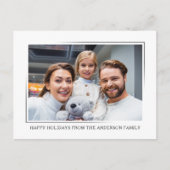 Happy Holidaysミニマモダンリストエレガントの写真 シーズンポストカード (正面)