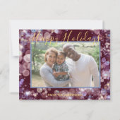 Happy Holidays写真とメッセーパーソナライズされたジ シーズンカード (正面)