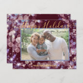 Happy Holidays写真とメッセーパーソナライズされたジ シーズンカード (正面/裏面)