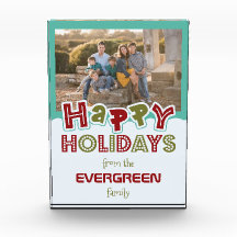 Happy Holidays写真カスタム&名前フォトブロック