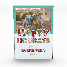 Happy Holidays写真カスタム&名前フォトブロック フォトブロック