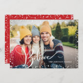 Happy Holidays写真クリスマスグリーティング シーズンカード (正面/裏面)